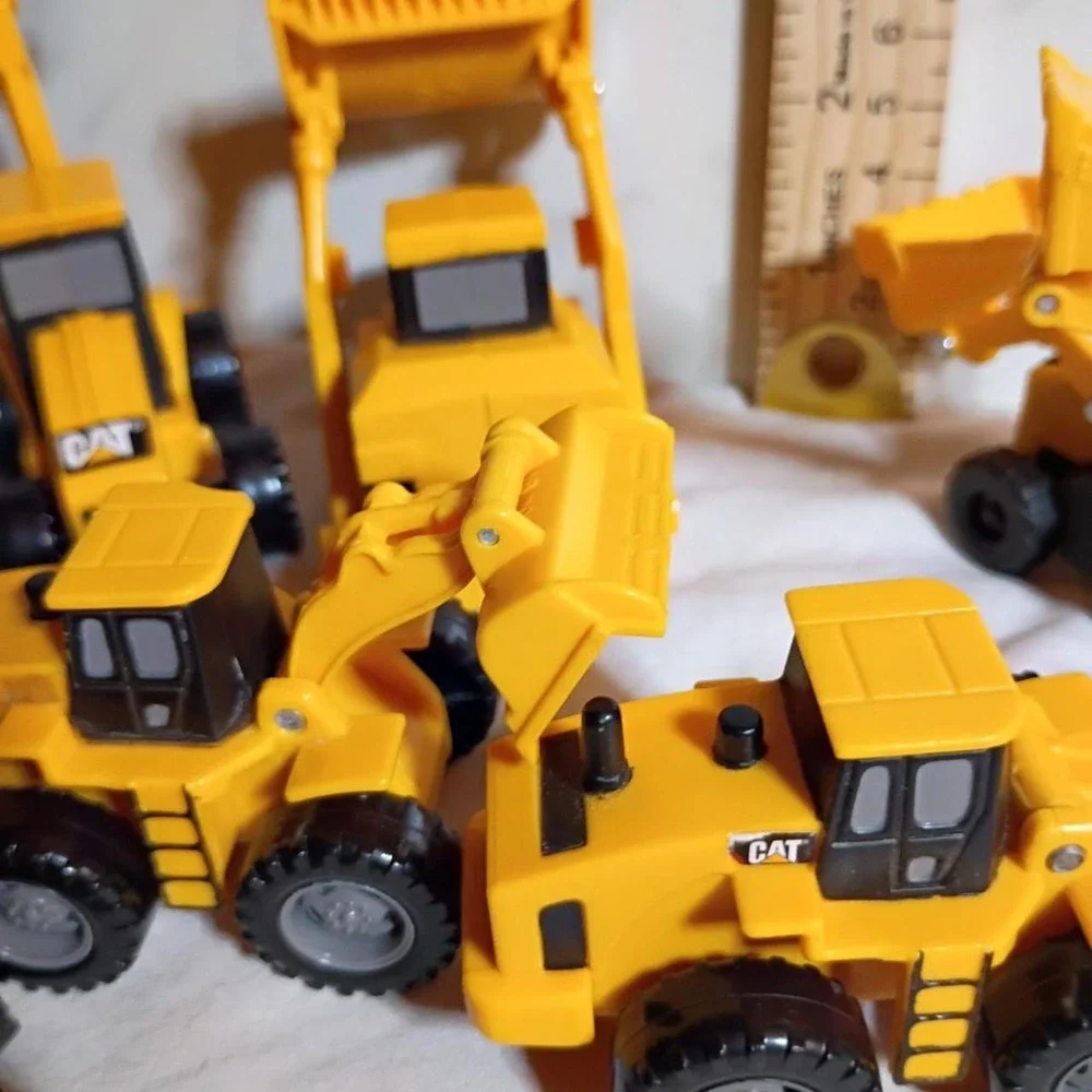 Caterpillar CAT Construction Toy Vehicle Lot Excavator Roller Loader Yellow 8pc